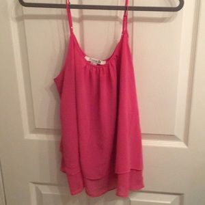 Dainty, hot pink, dressy spaghetti strap